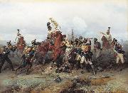 Bogdan Villevalde Feat of Cavalry Regiment at the battle of Austerlitz in 1805. oil
